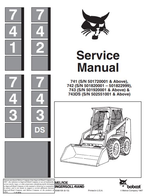 bobcat skid steer 742 service manual|bobcat 743 free download.